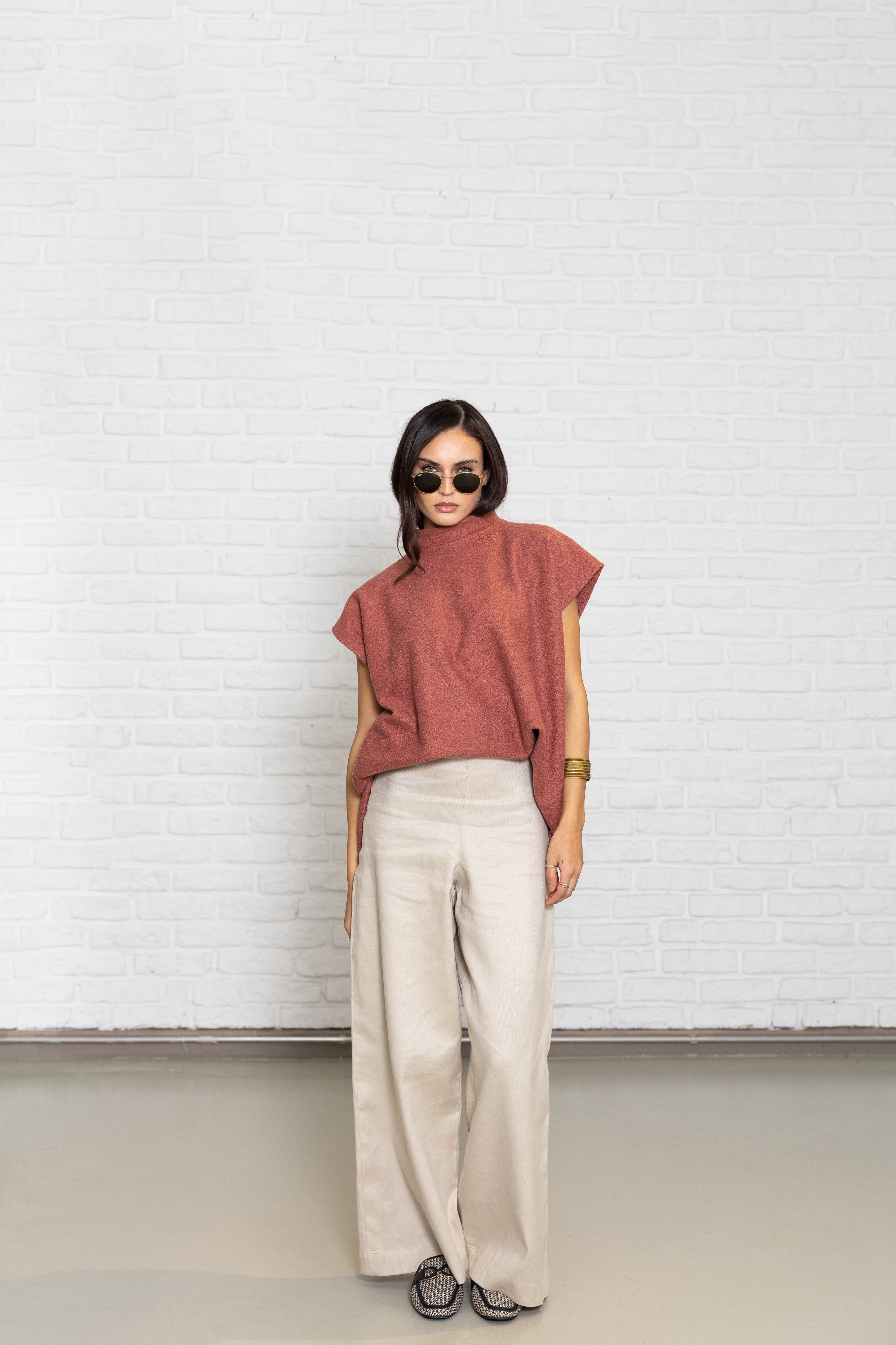 OVERSIZED FLEECE TOP ( corals )