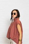 OVERSIZED FLEECE TOP ( corals )