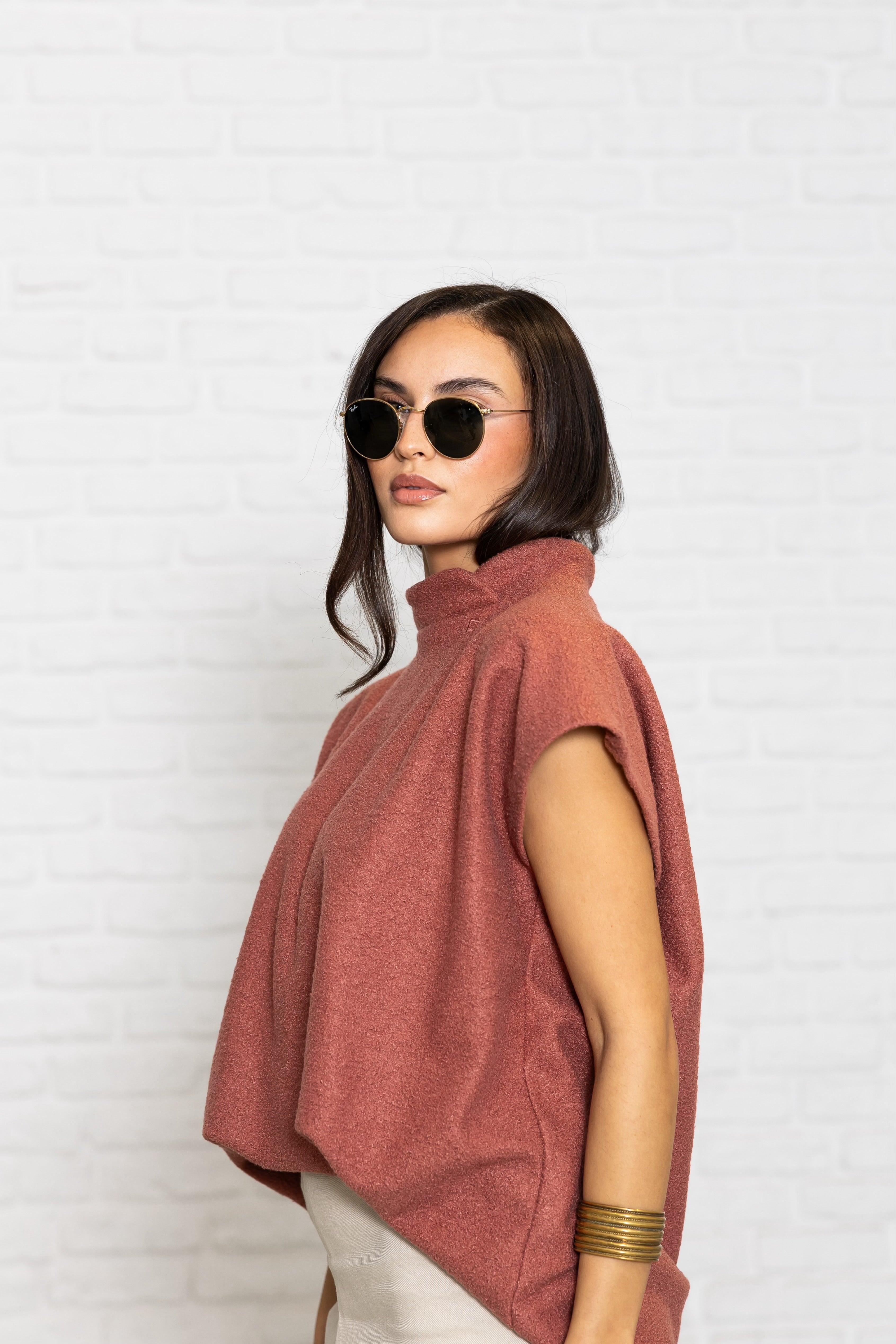 OVERSIZED FLEECE TOP ( corals )